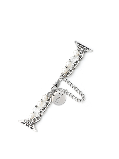 Double Chain Pearl and Stainless Steel Band