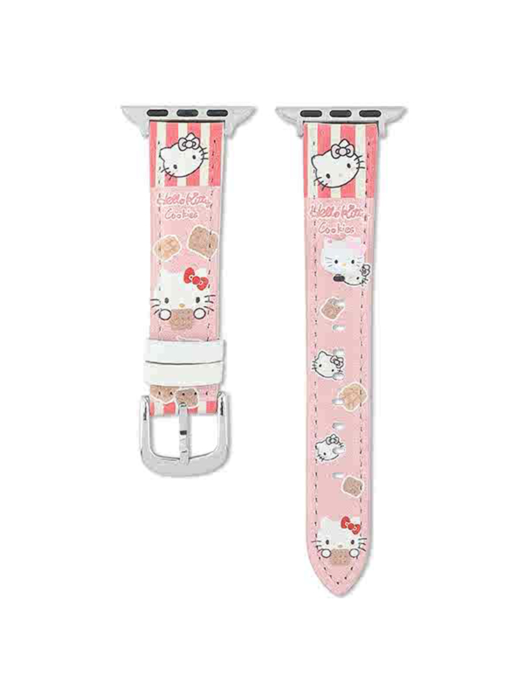 Kitty Eating Cookies Graffiti Leather Band