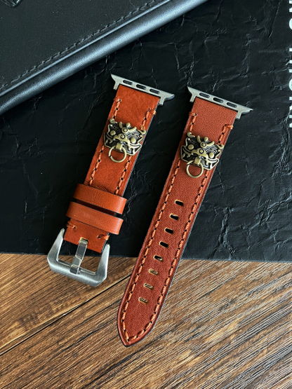 Bronze Lion Leather Band
