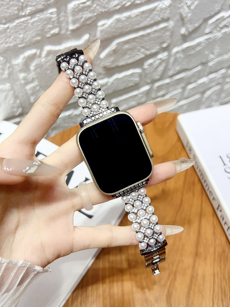 3-Link Pearls Stainless Steel Band