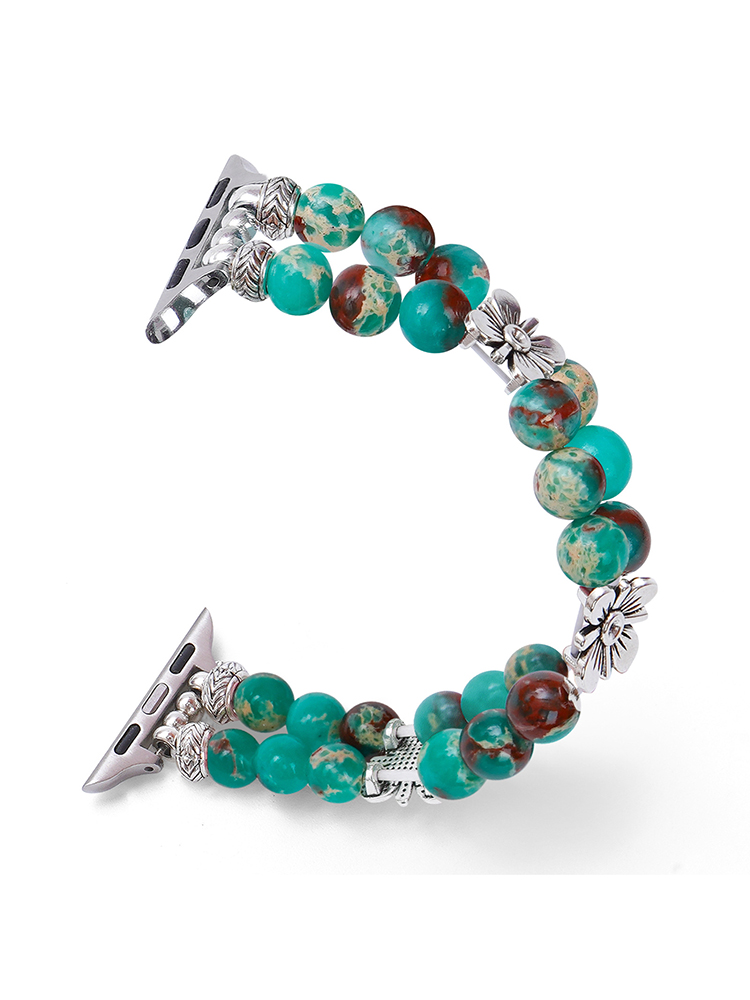 Hand-woven Flower with Natural Stones Apple Watch Band - Tatanband