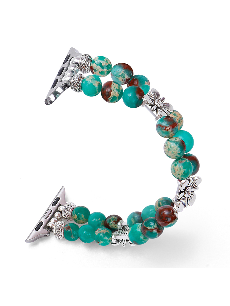 Hand-woven Flower with Natural Stones Band