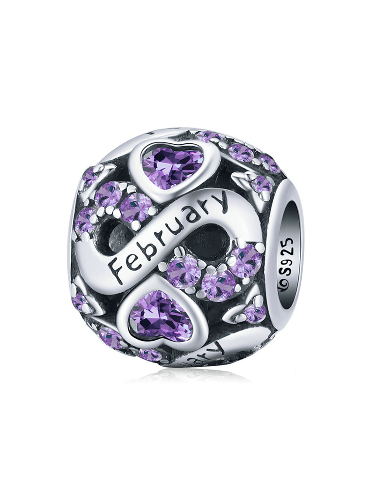 Infinite Love Month Birthstone 925 Sterling Silver Beads