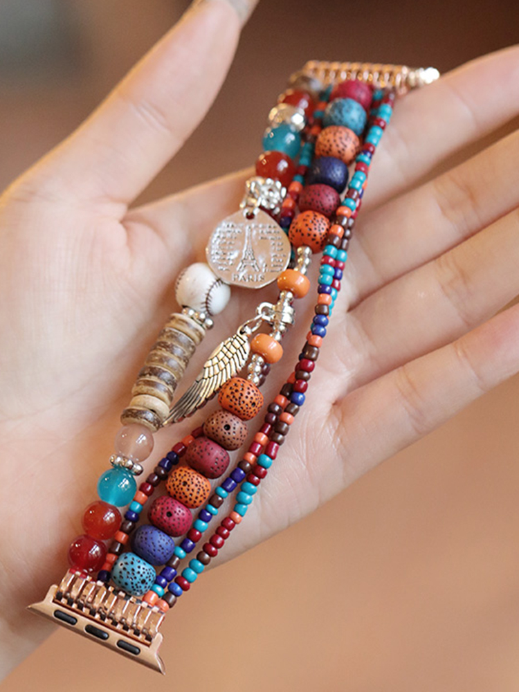 Wing Pendant Bohemian Colored Stone Band