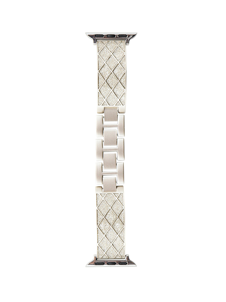 Diamond Pattern Flash Sand Stainless Steel Band