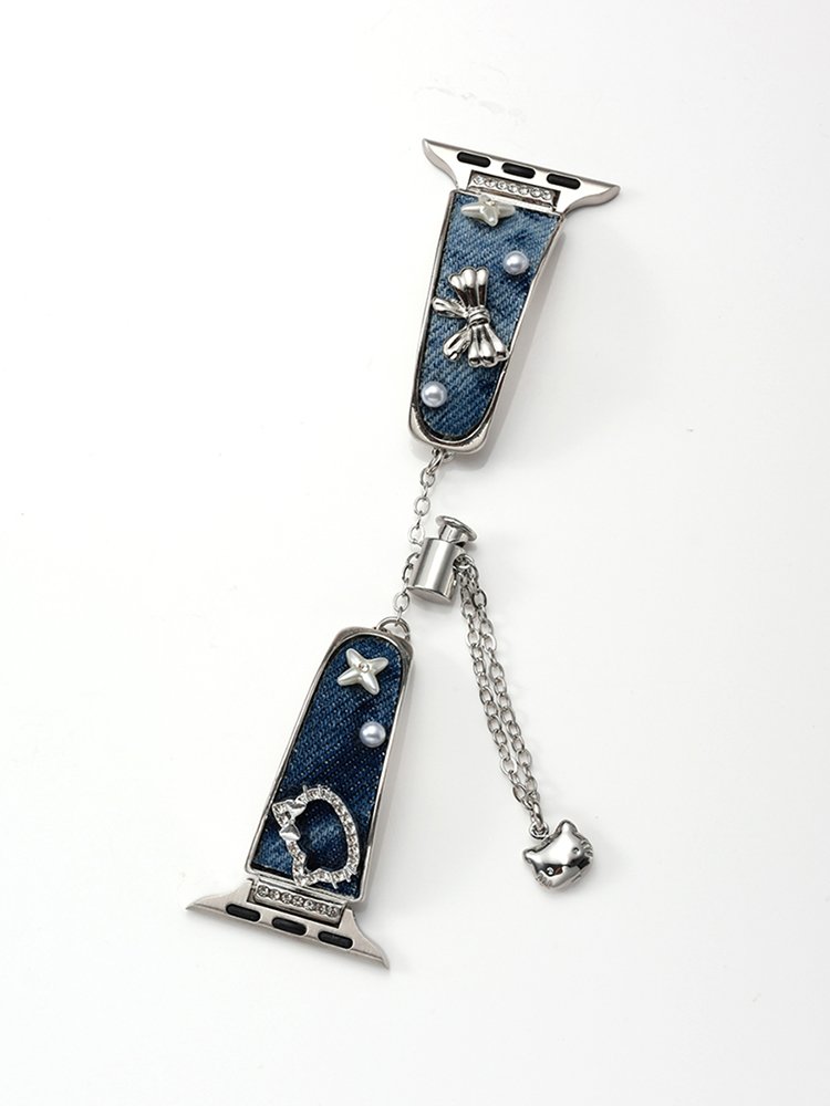 Kitty and Bow Denim Stainless Steel Band