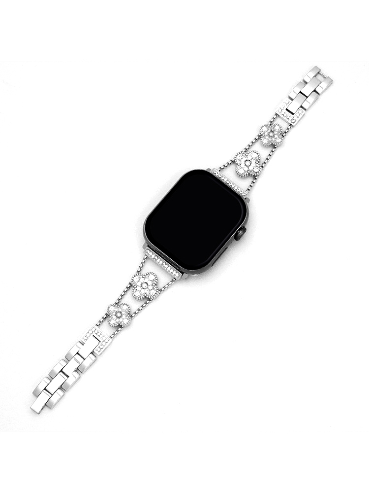 Full Diamond Star Four-leaf Clover Stainless Steel Band-Tatan Band
