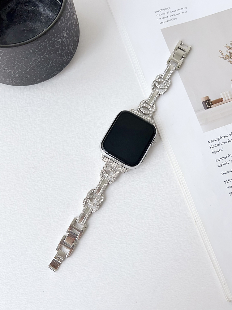 Diamond-studded Double C Stainless Steel Band