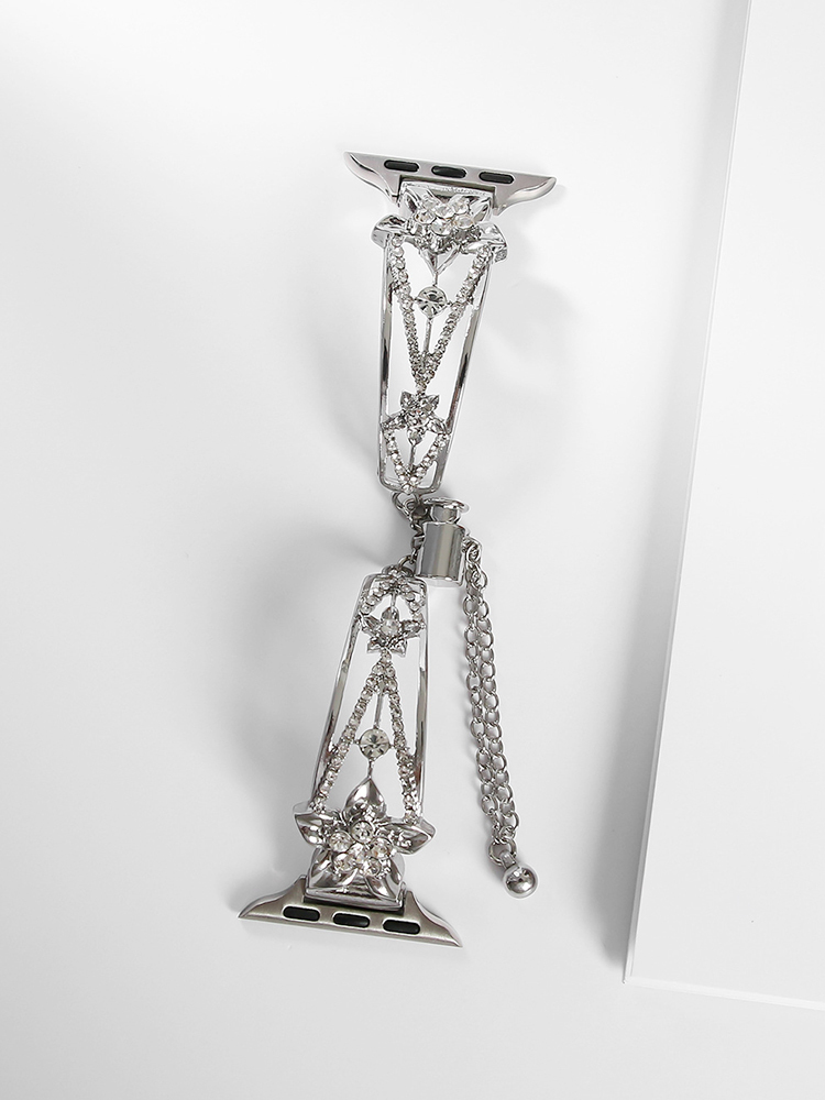 Diamond-Set Five-Petal Flower Metal Band for Apple Watch