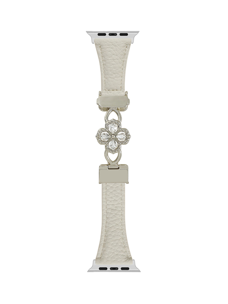 Cut-out Clover Magnetic Clasp Leather Band for Apple Watch