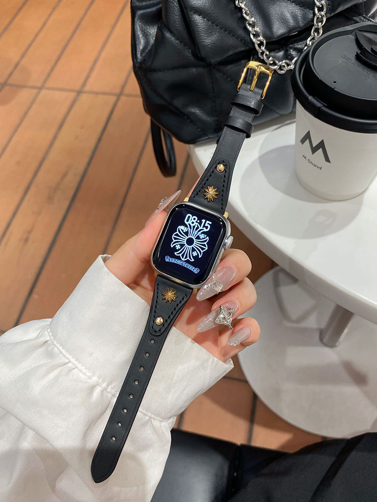 Ten-pointed Star Rivet Curve Leather Band