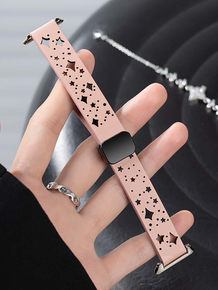 Star Hollow Magnetic Buckle Leather Band
