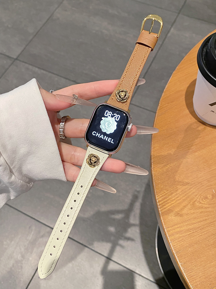 Camellia Rivet Curve Leather Band