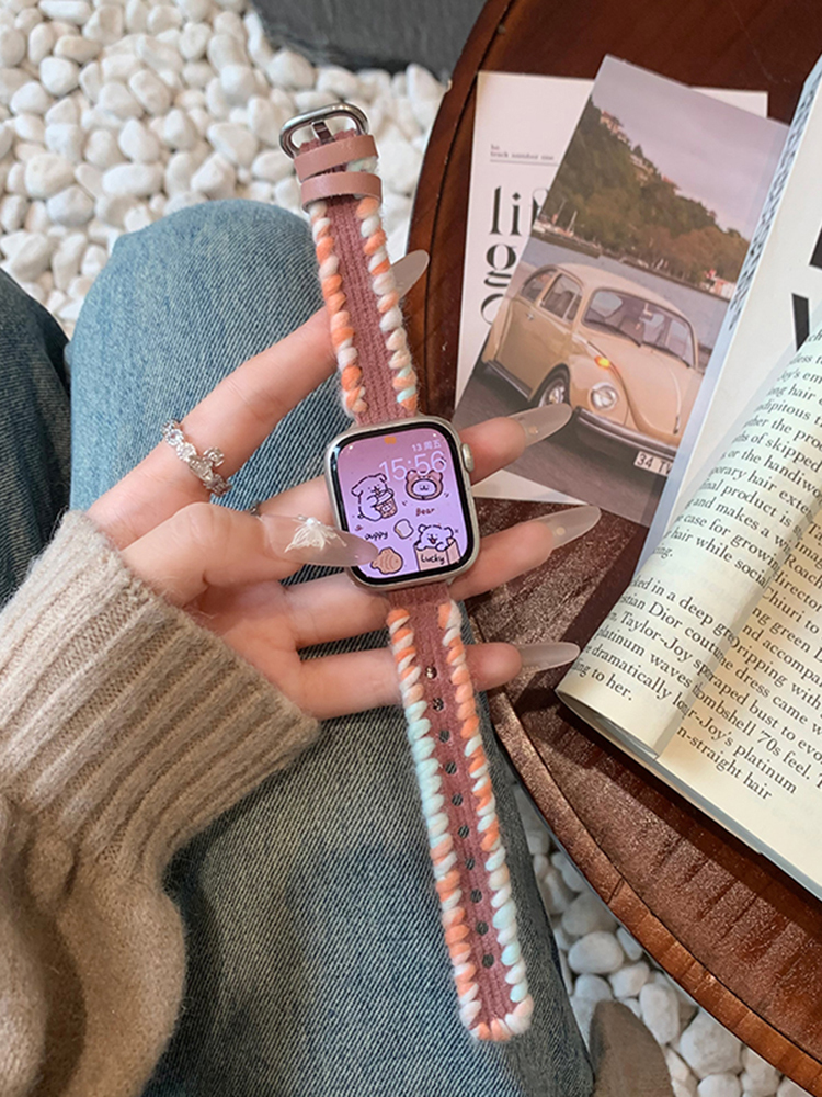 Woolen Rainbow Edge Slim Corduroy Band