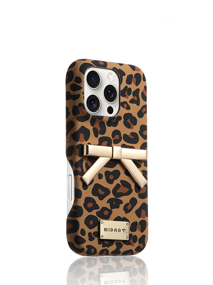 Denim Pattern Bow Stand iPhone Case - Tatanband