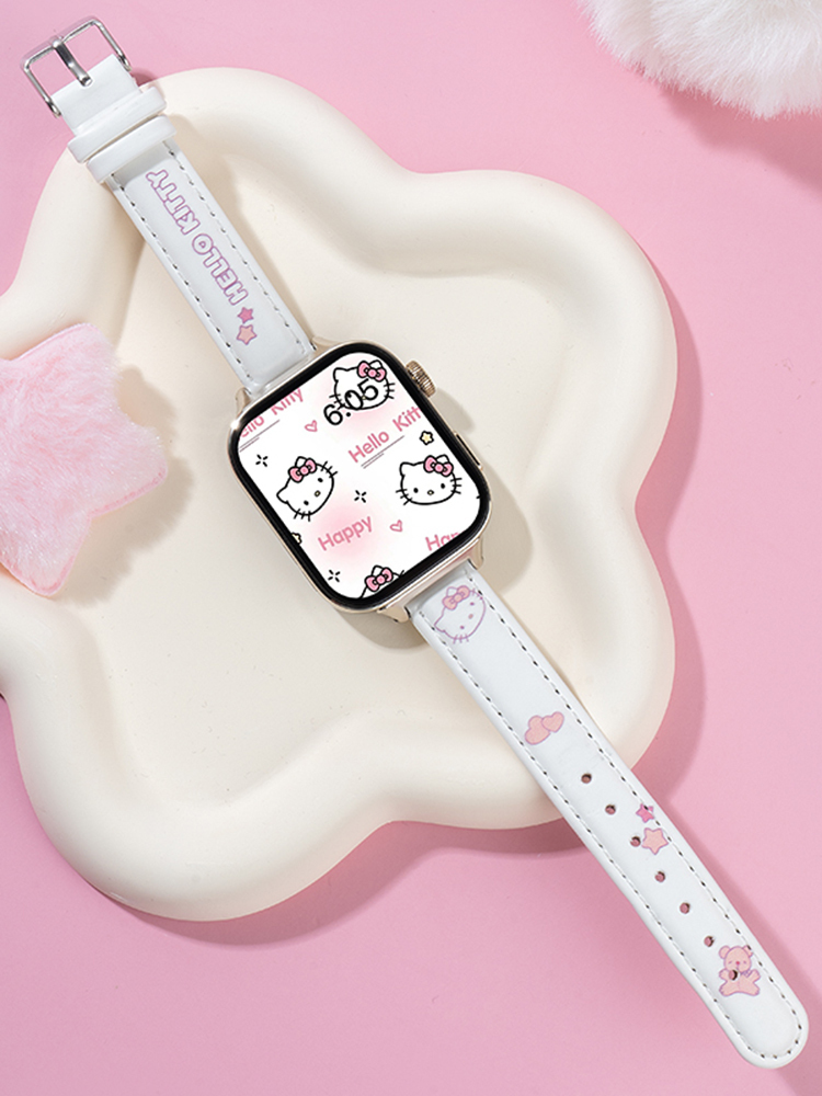 Kitty Print Leather Apple Watch Band - Tatanband