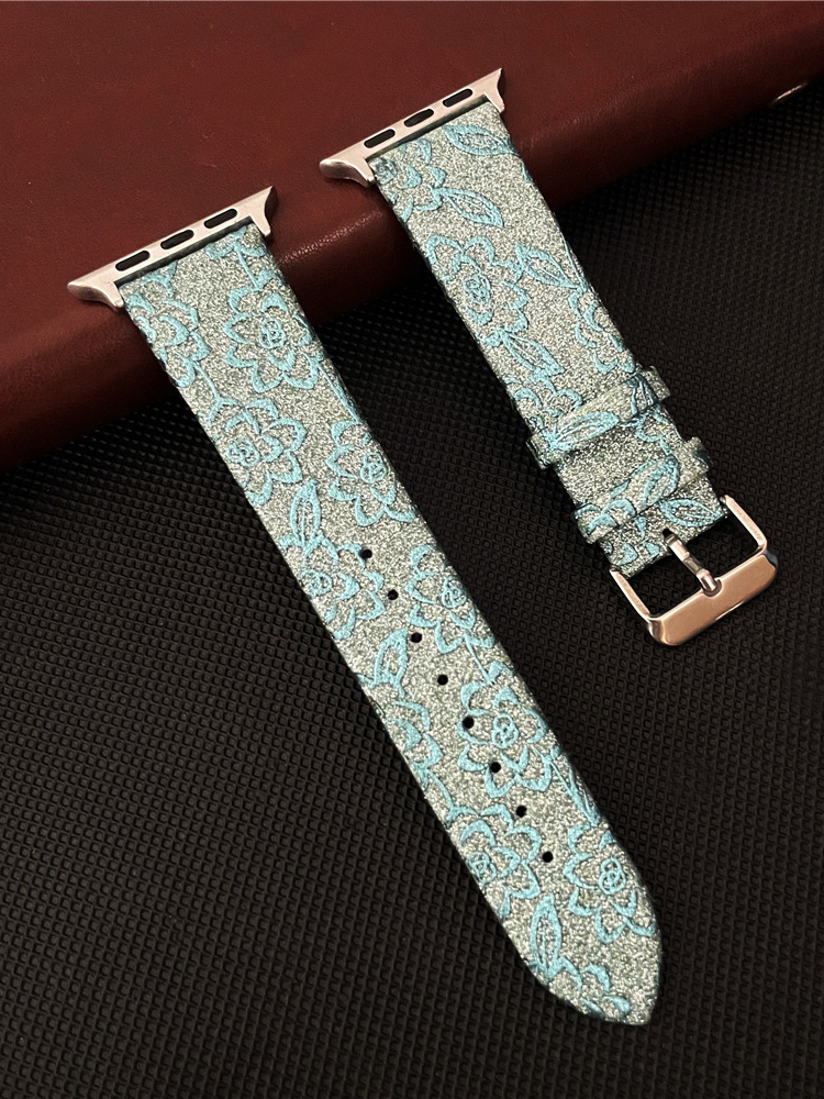 Flower Embroidery Leather Band