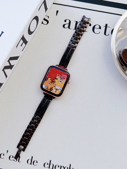 Black Sparkling Diamond Bracelet Stainless Steel Band