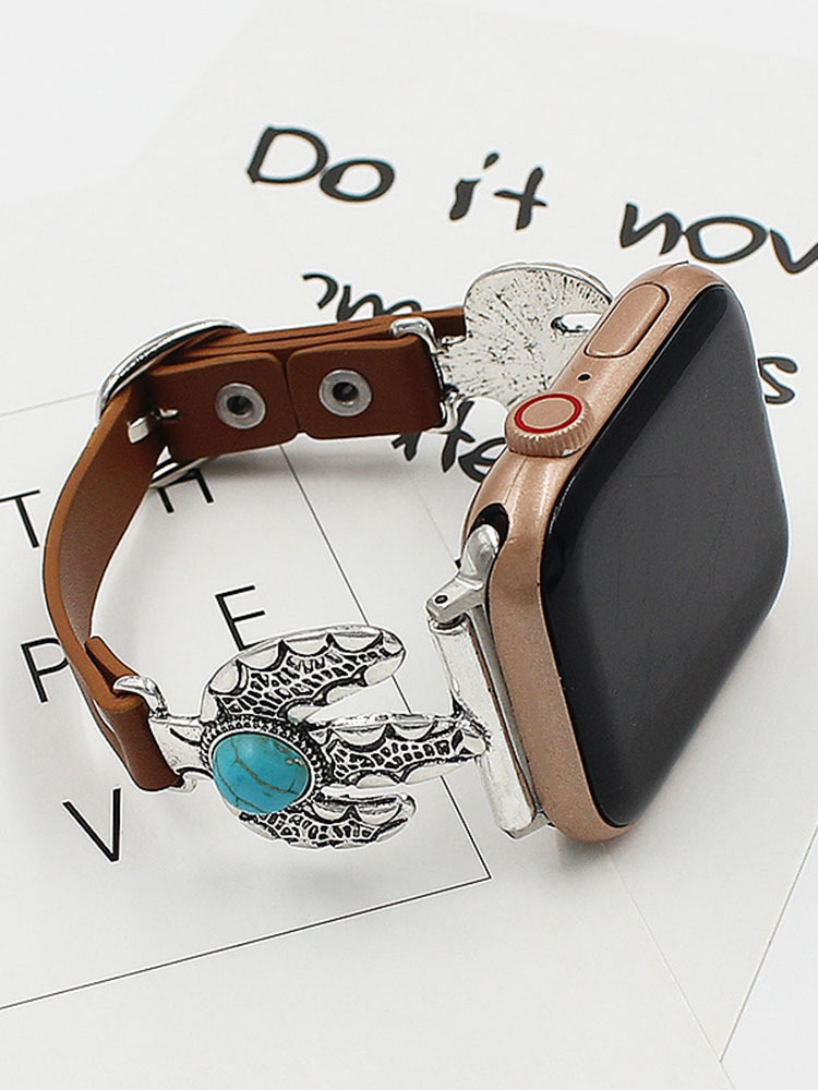 Turquoise jointed Leather Band