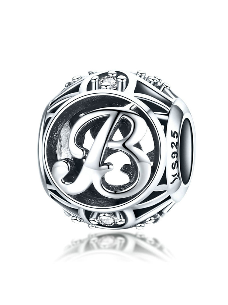 26 Letters 925 Sterling Silver Beads