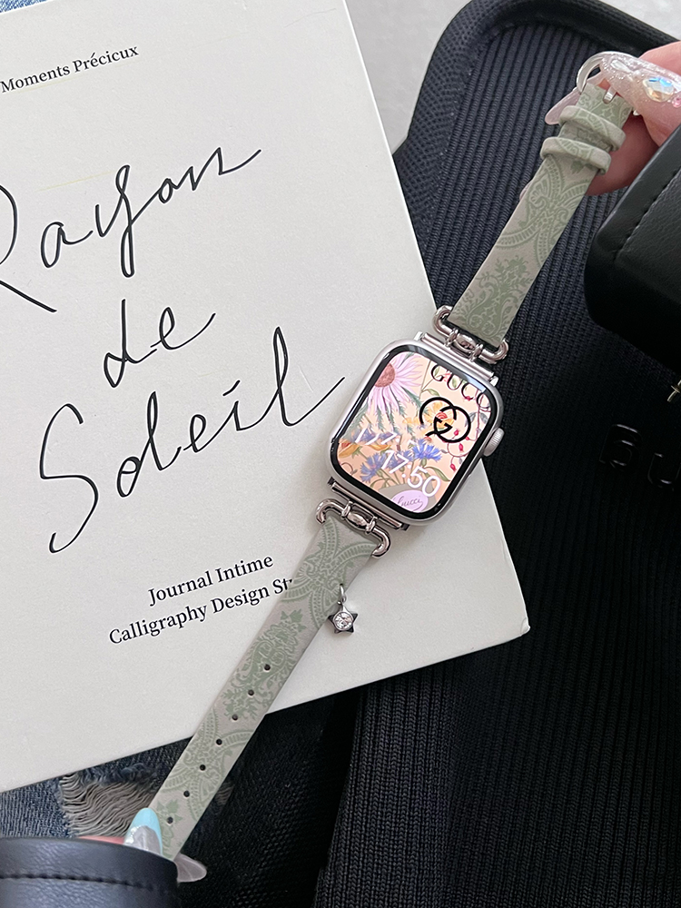 Star Charm Print Leather Band