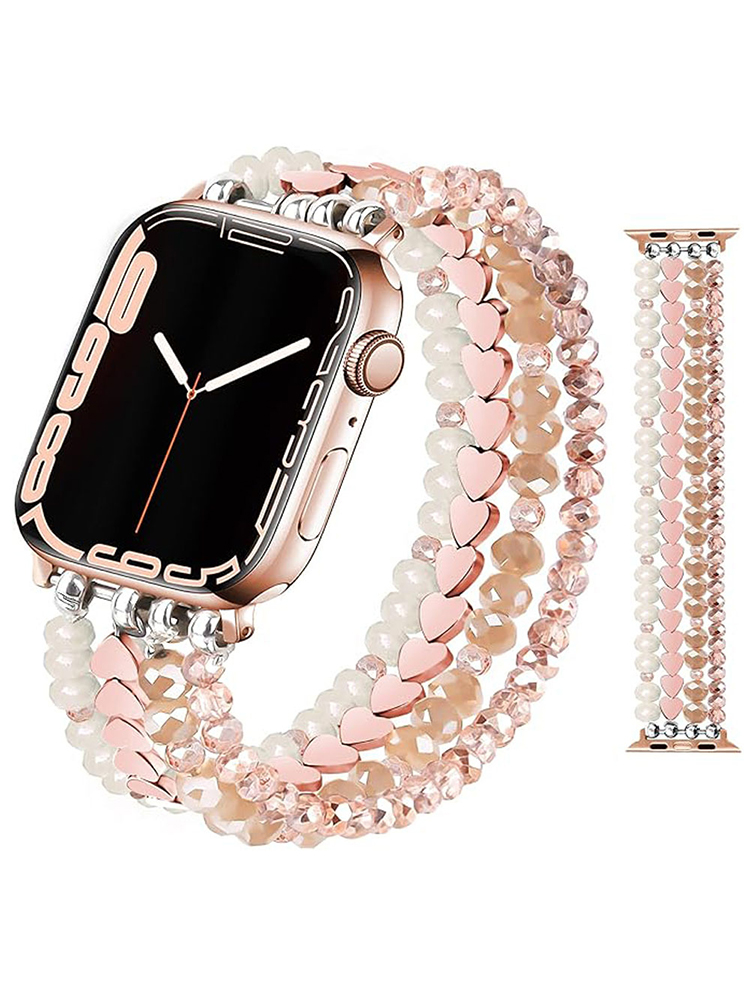 4 Chain Hand-woven Pearls with Natural Stones Apple Watch Band - Tatanband