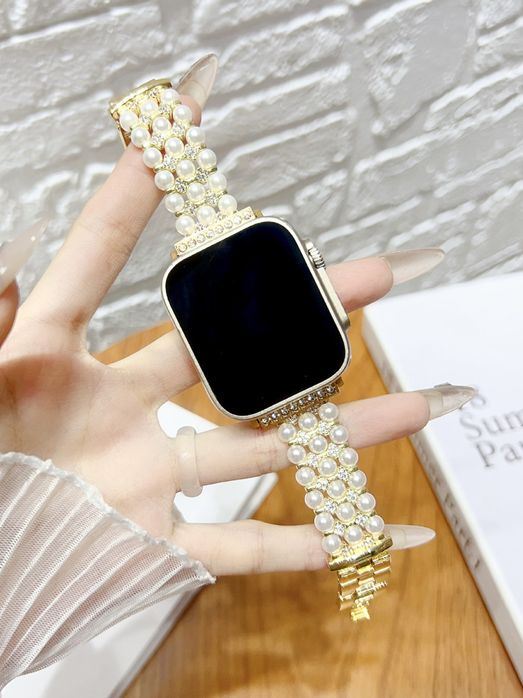 3-Link Pearls Stainless Steel Band