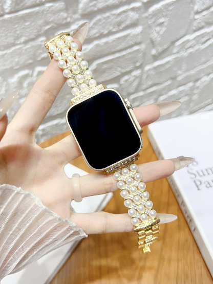 3-Link Pearls Stainless Steel Band