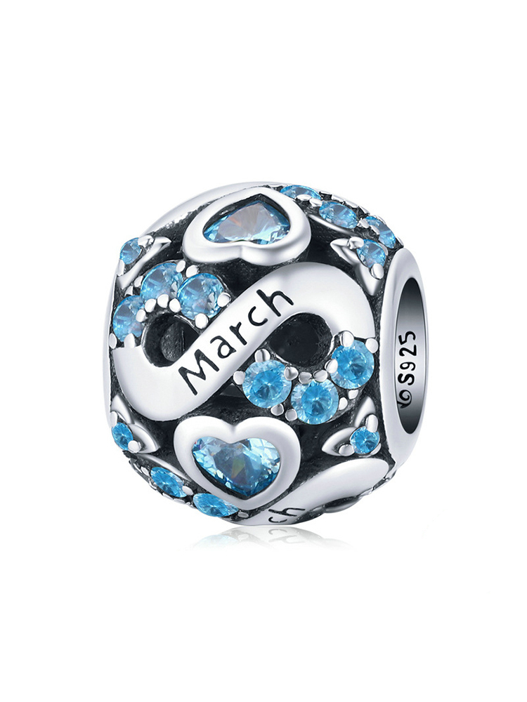 Infinite Love Month Birthstone 925 Sterling Silver Beads