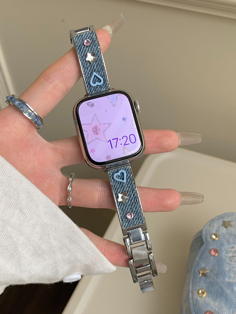 Denim Bracelet Stainless Steel Band