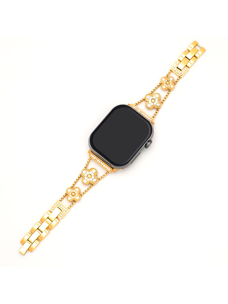 Full Diamond Star Four-leaf Clover Stainless Steel Apple Watch Band - Tatanband