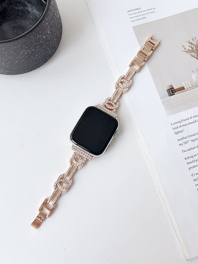 Diamond-studded Double C Stainless Steel Band