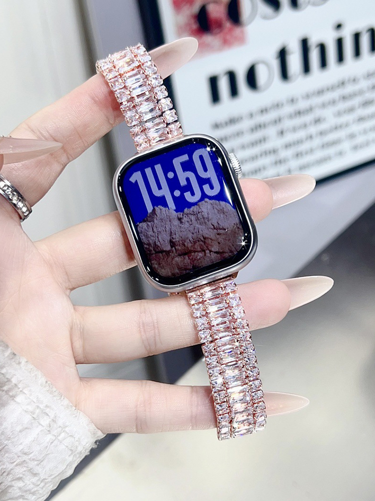 3-link Full Diamond Metal Band for Apple Watch