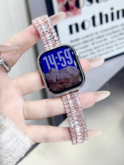 3-link Full Diamond Metal Band for Apple Watch