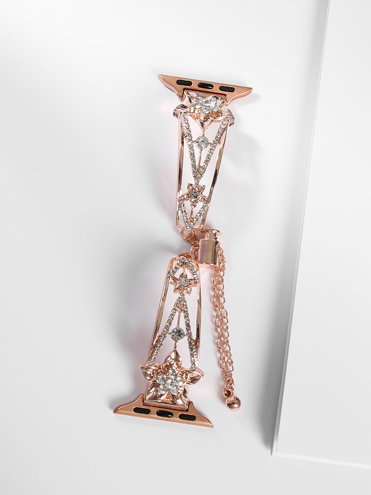 Diamond-Set Five-Petal Flower Metal Band for Apple Watch