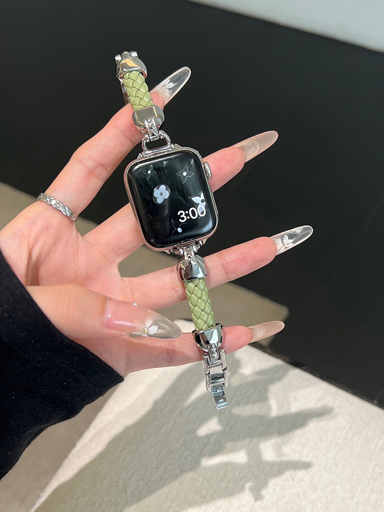 Braided Leather with Stainless Steel Band