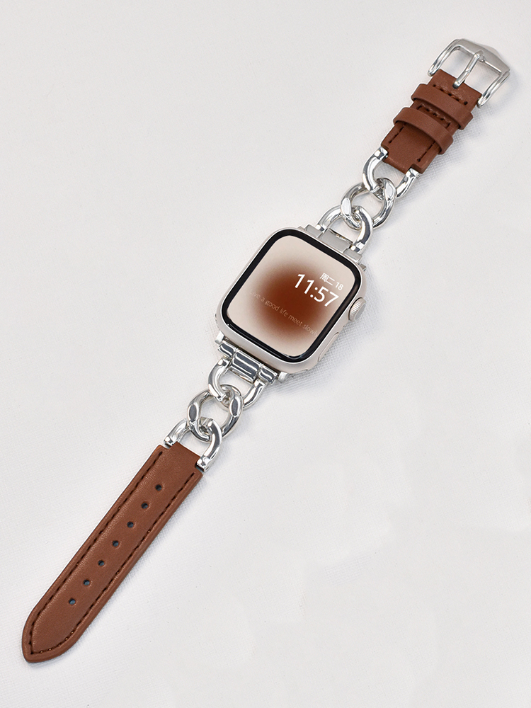 Cuban Chain with Leather Band