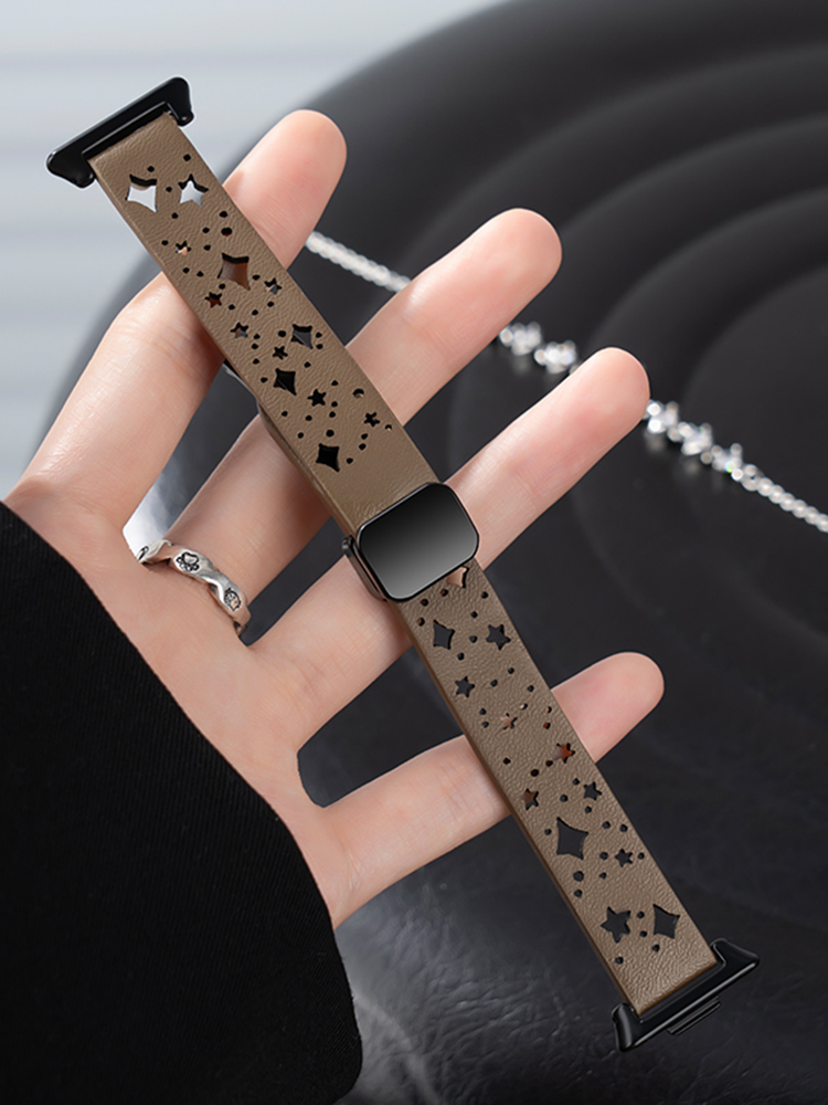 Star Hollow Magnetic Buckle Leather Band
