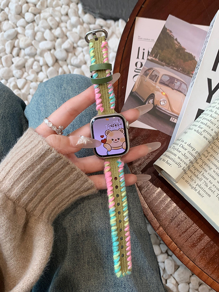 Woolen Rainbow Edge Slim Corduroy Band