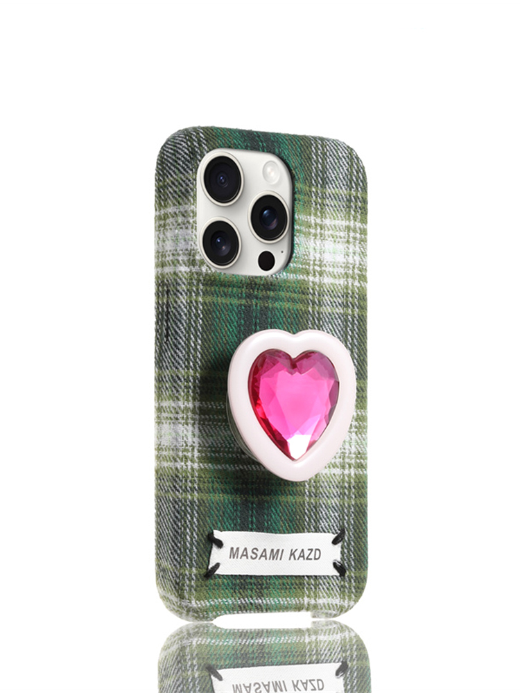 Plaid Love Diamond Stand Case