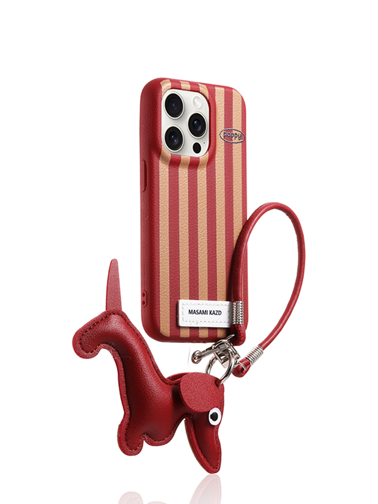 Vertical Stripes Dachshund Wrist Strap Case