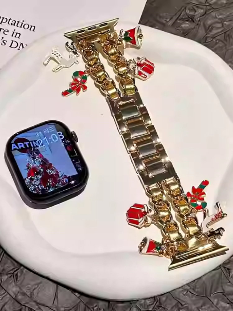 Christmas Double Chain Stainless Steel Band