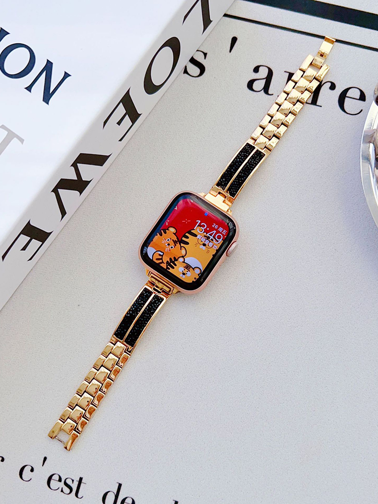 Black Sparkling Diamond Bracelet Stainless Steel Band