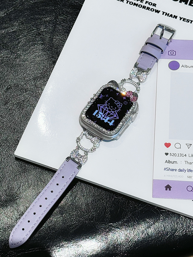 Diamond Kitty Leather Band