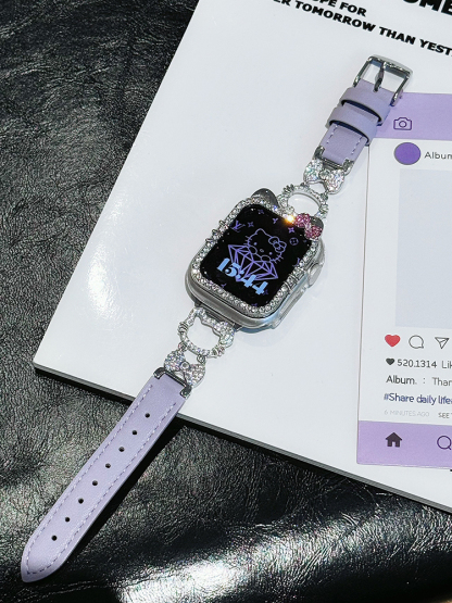 Diamond Kitty Leather Band