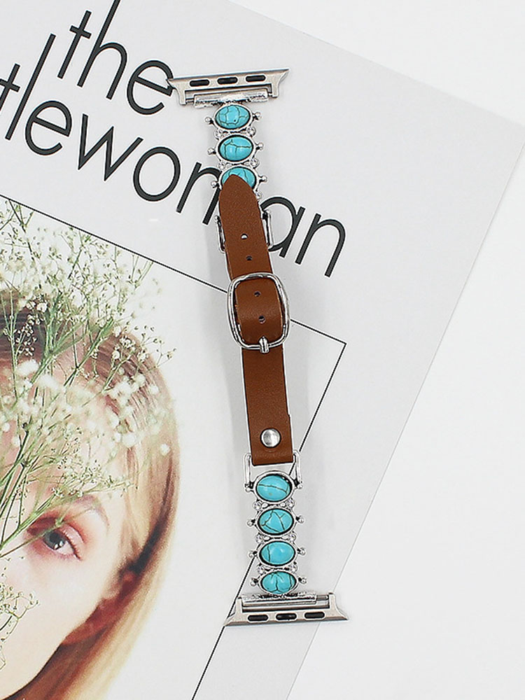 Turquoise jointed Leather Band