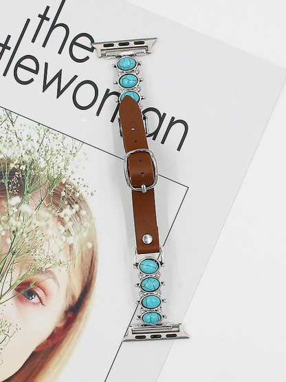 Turquoise jointed Leather Band