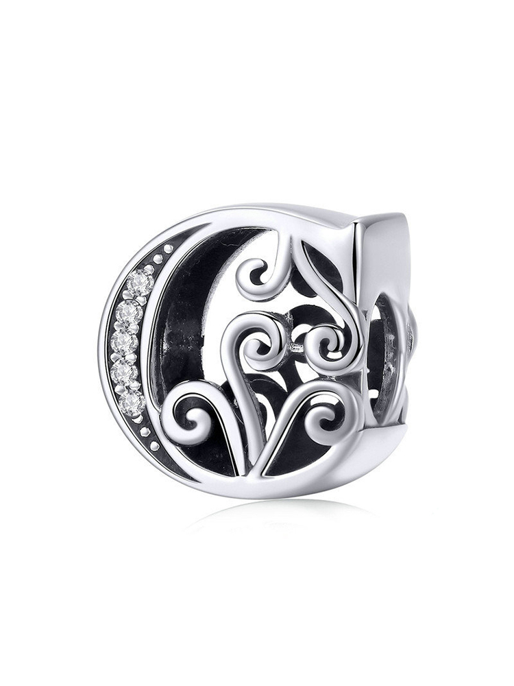 Monogram Letters 925 Sterling Silver Beads