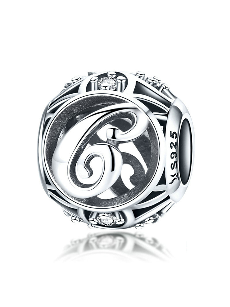26 Letters 925 Sterling Silver Beads