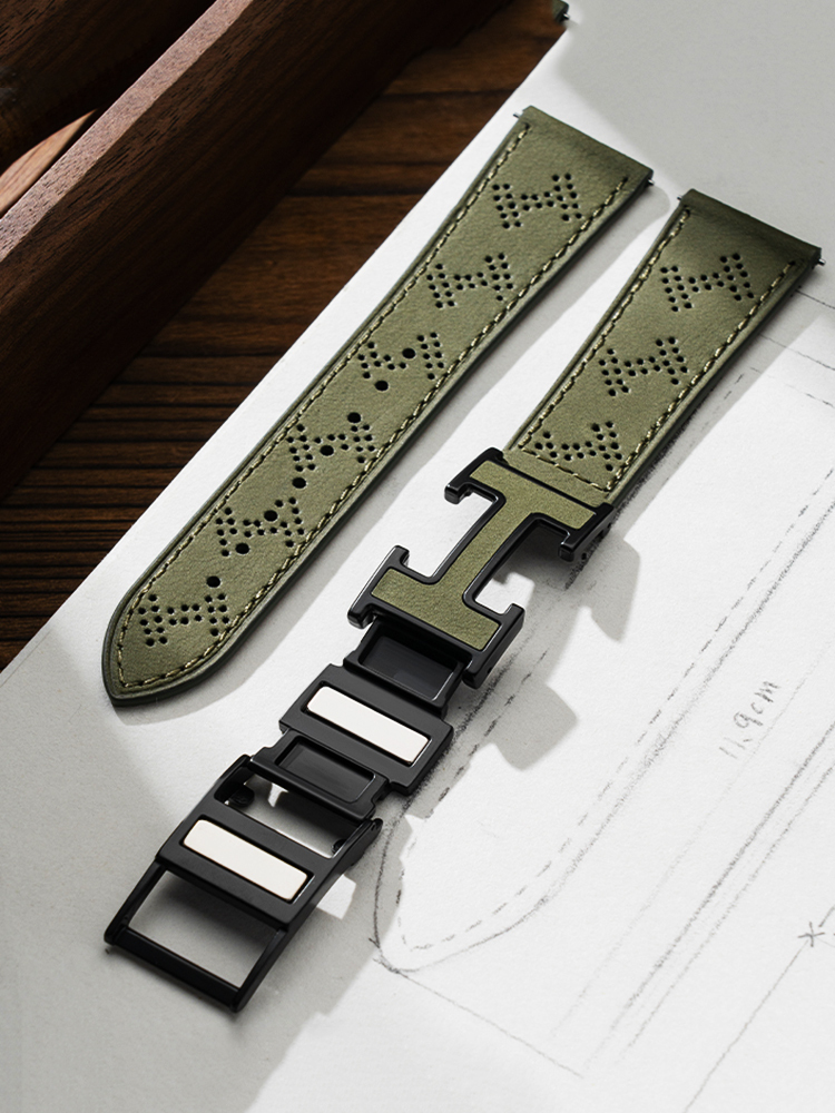 H Mesh H Magnetic Buckle Leather Band